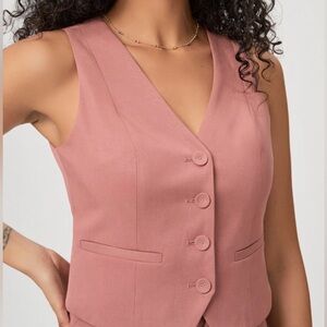 Paige Iris Vest Top 8 Desert Dusk V Neck Layering Career Minimalist Chic Classic